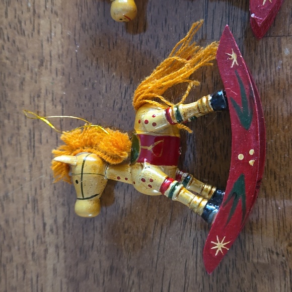 2 Vintage Allegro Russ Wooden Rocking Horse Hand Made - Picture 5 of 7